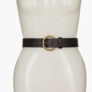 Flat Leather Belt (Black)